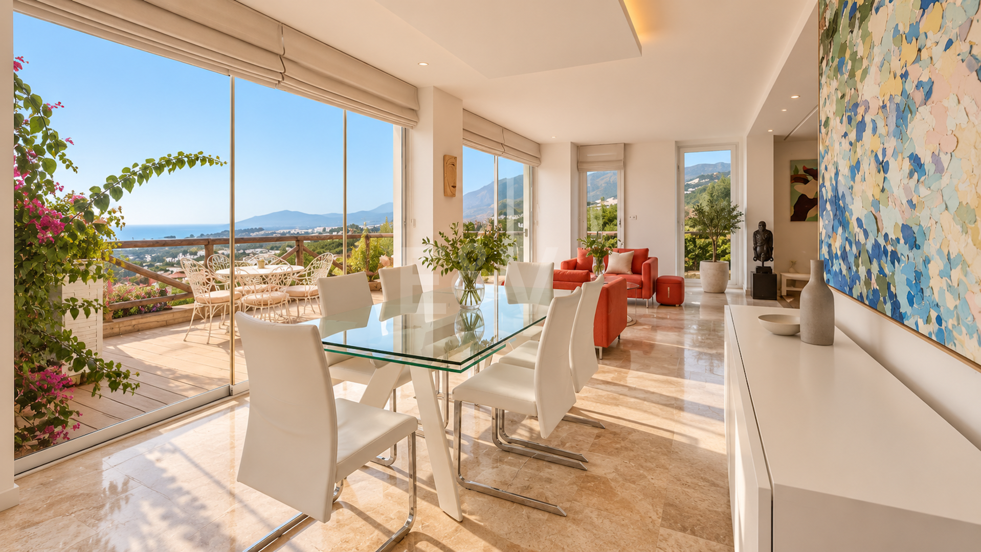 Maison individuelle avec vue panoramique sur la mer et jacuzzi à Santa Clara, Marbella
