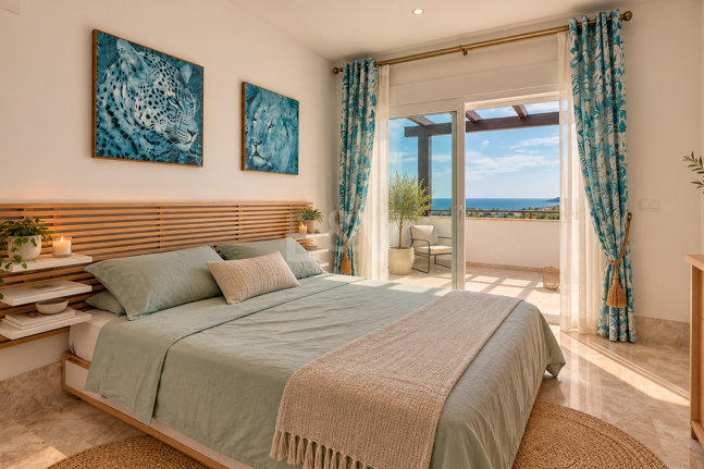 Maison individuelle avec vue panoramique sur la mer et jacuzzi à Santa Clara, Marbella
