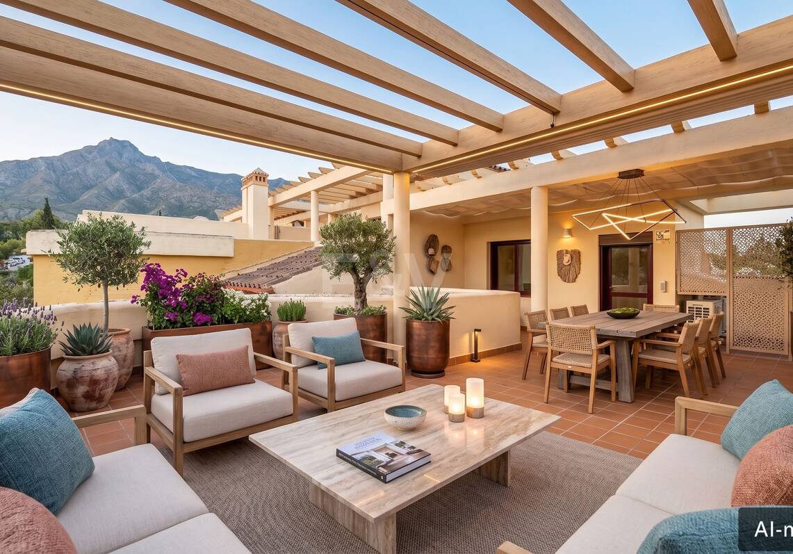 Elegantes Eck-Reihenhaus mit Meerblick in Nagüeles