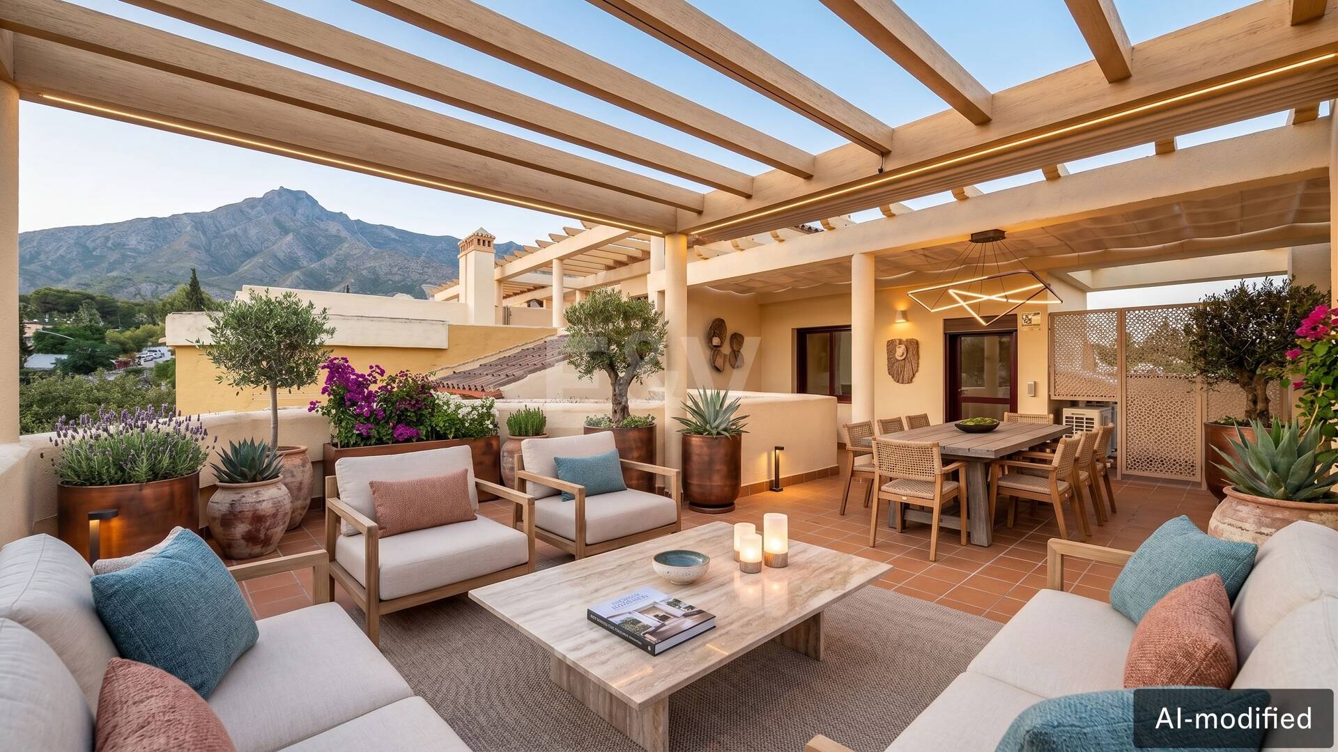 Elegantes Eck-Reihenhaus mit Meerblick in Nagüeles