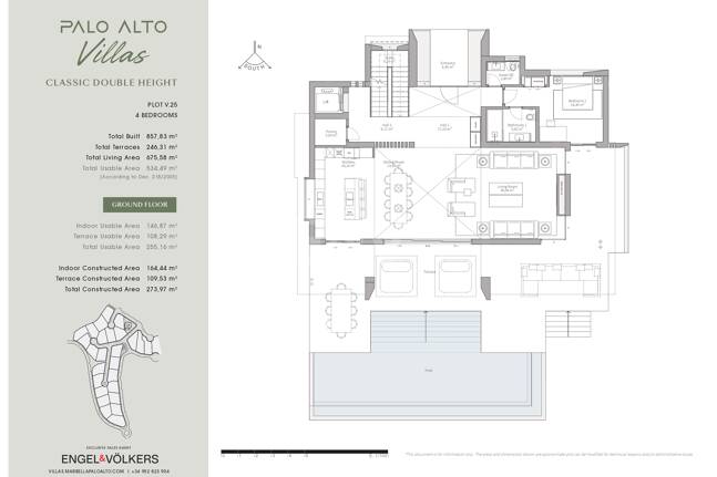 Villa con salón de doble altura y vistas panorámicas al mar en Palo Alto
