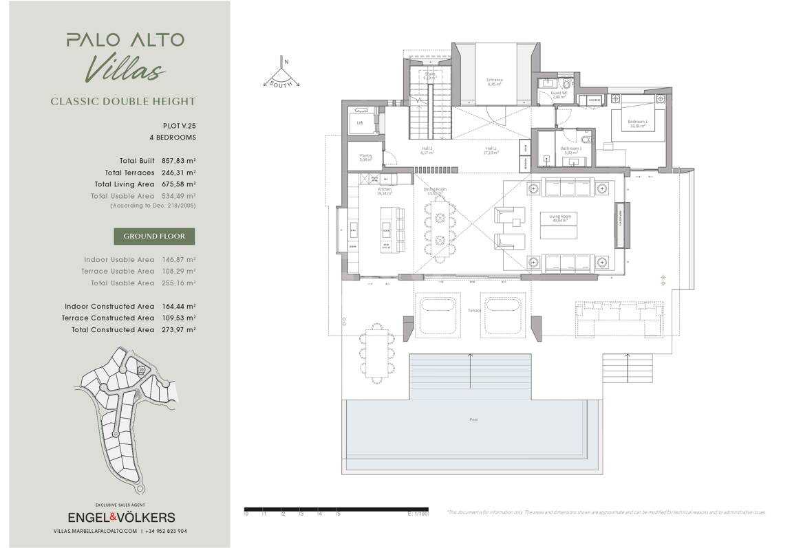 Villa con salón de doble altura y vistas panorámicas al mar en Palo Alto