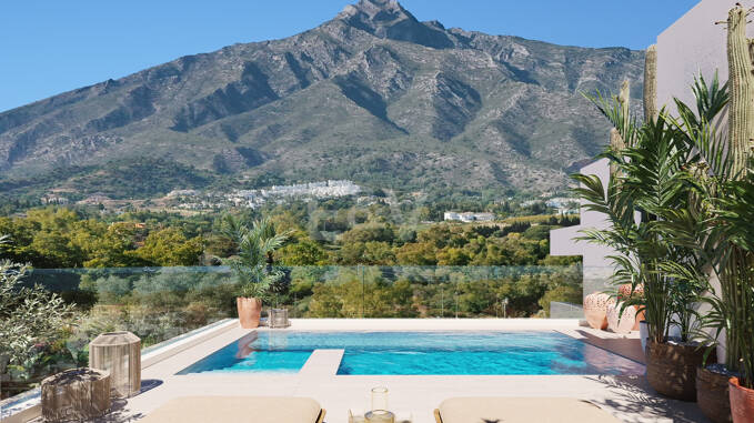 Nouveau semi-penthouse de luxe avec piscine privée sur le toit de Marbella Golden Mile