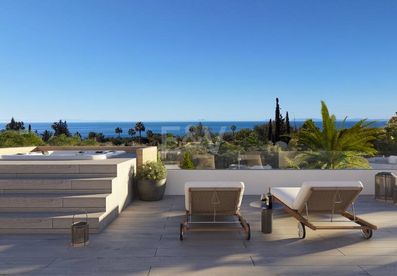 Proyecto de villa contemporánea con licencia de obra y vistas al mar
