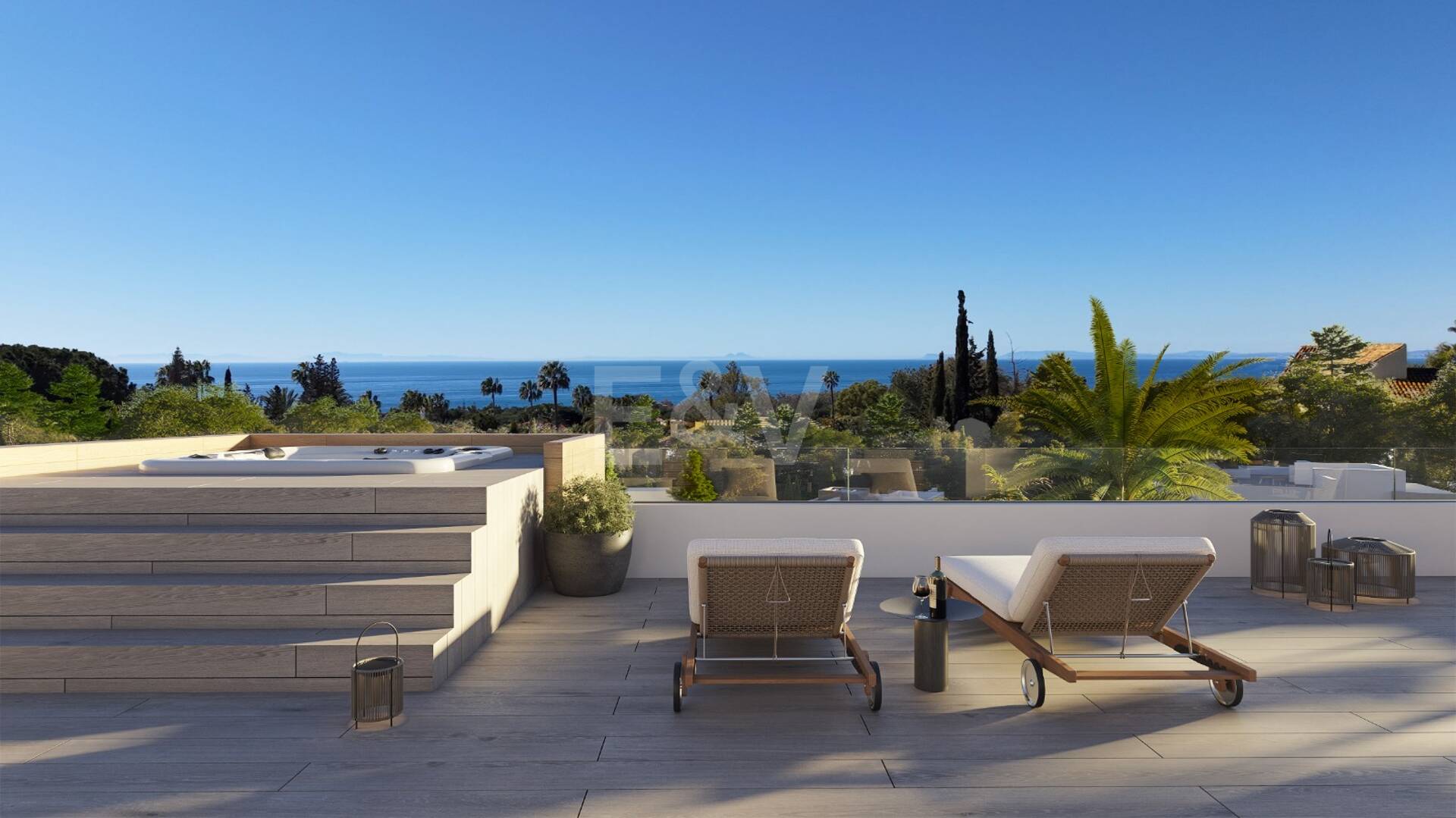 Proyecto de villa contemporánea con licencia de obra y vistas al mar