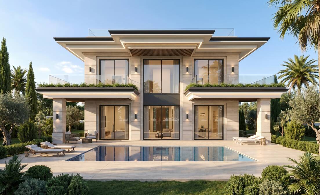 Schlüsselfertige moderne Designervilla in Wohnanlage