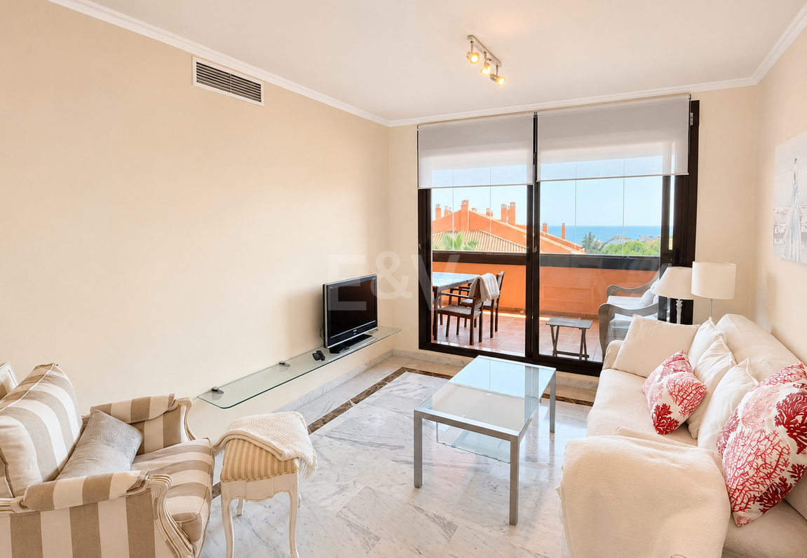 Enjoy Marbella's Golden Mile from this Bright Sea View Apartment