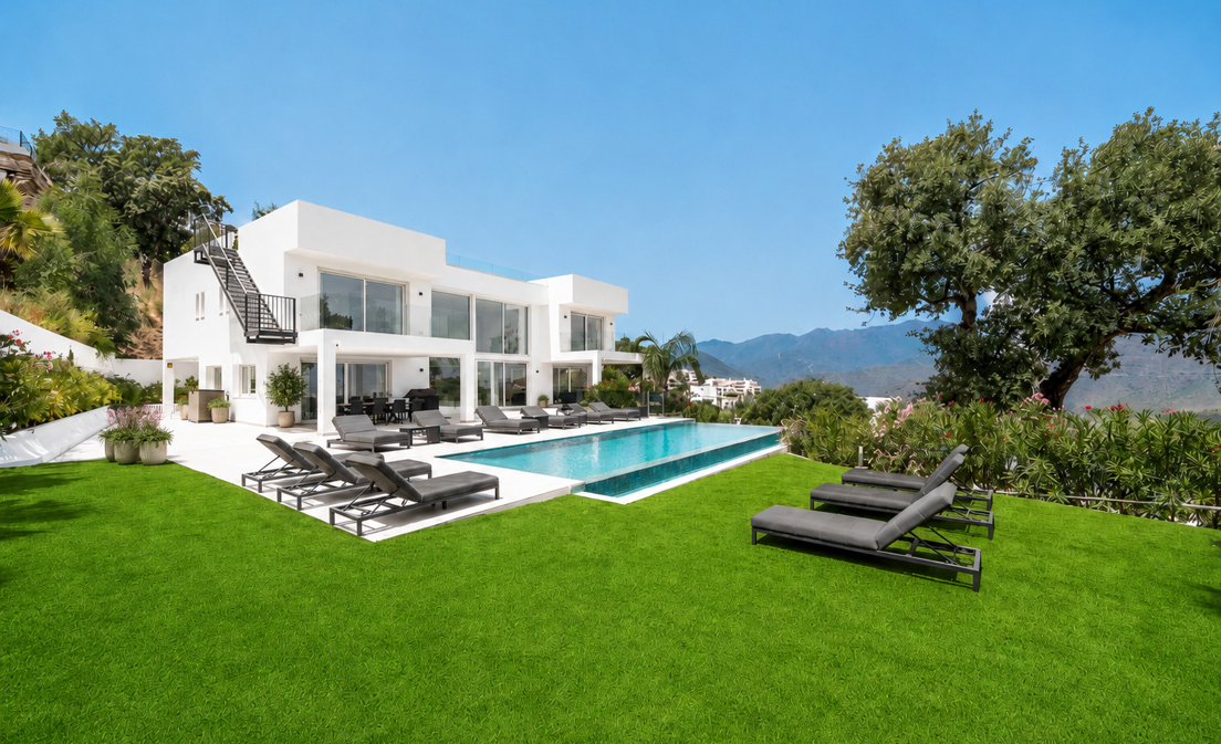 Construida en 2024, esta excepcional villa contemporánea en La Mairena, Marbella Este, combina arquitectura moderna, amplios espacios habitables y una...