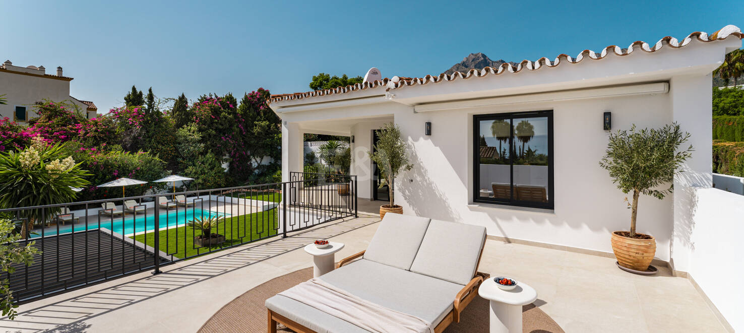 Luxuriöse Modernisierte Villa mit Meerblick an der Goldenen Meile von Marbella