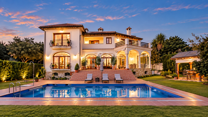 Elegante villa mediterránea con vistas al mar