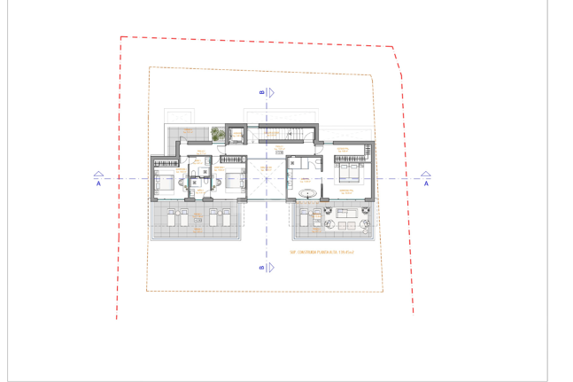 Terrain, projet et licence pour construire une villa moderne près de la plage