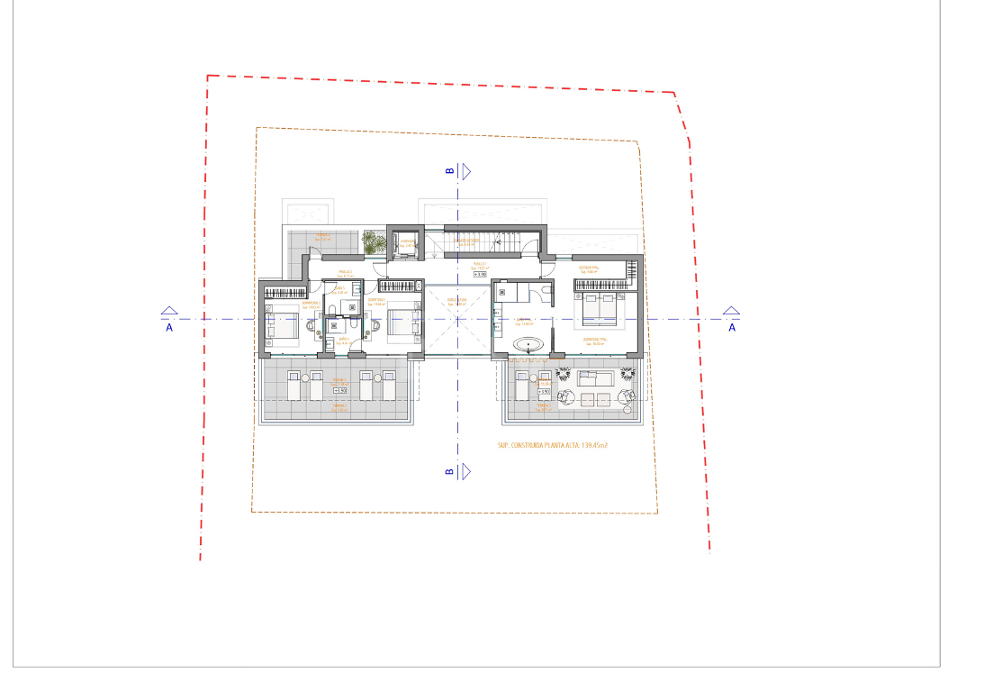 Terrain, projet et licence pour construire une villa moderne près de la plage