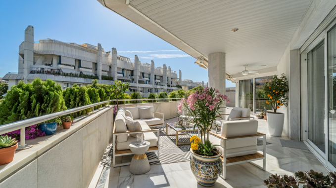 Appartement avec terrasse expansive de 300 m2 près du centre de Marbella