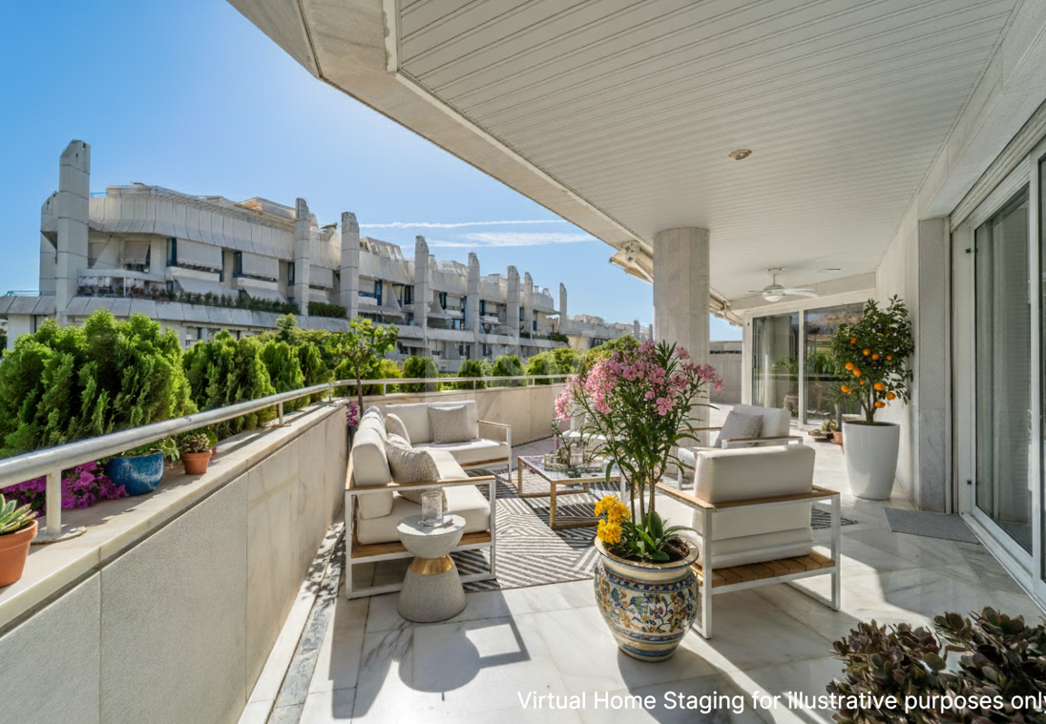300-m²-Apartment in Strandnähe mit großer Terrasse nahe dem Zentrum von Marbella