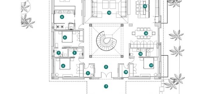Tropisches Oase mit verborgenem Höhlen-Spa und Wasserfall