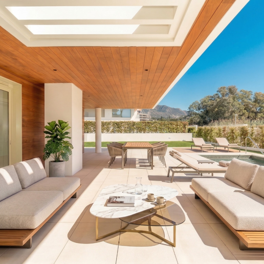 Elegante Triplex-Residenz mit Privatem Garten und Pool Nur Wenige Meter Vom Strand an der Goldenen Meile