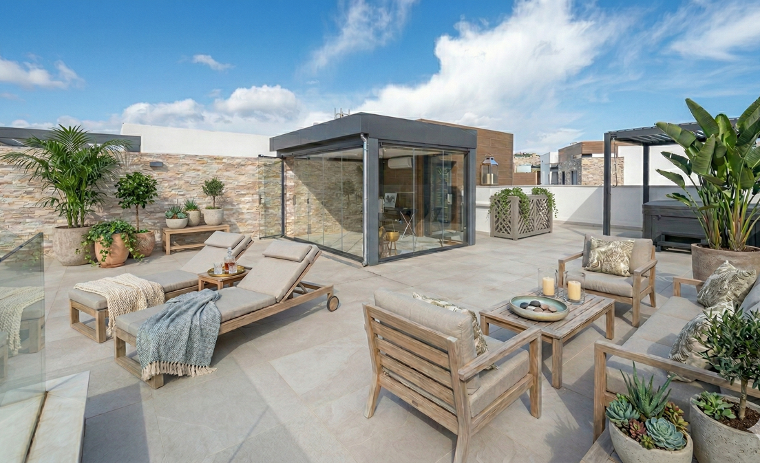 Ático moderno con terraza en la azotea