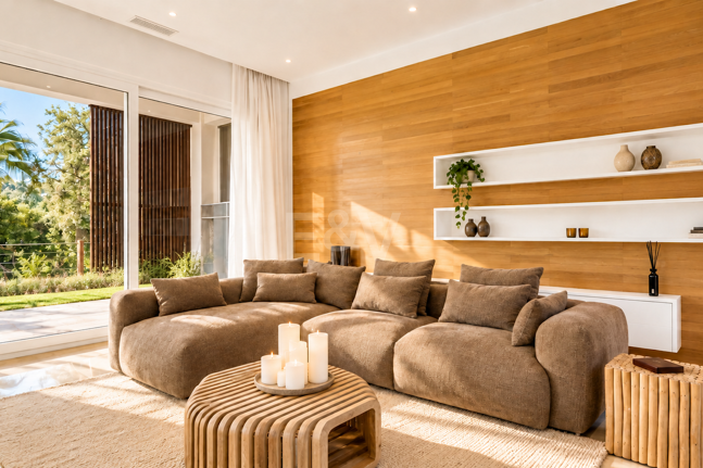 Villa contemporánea con vistas panorámicas al mar y a la montaña en El Rosario, Marbella Este