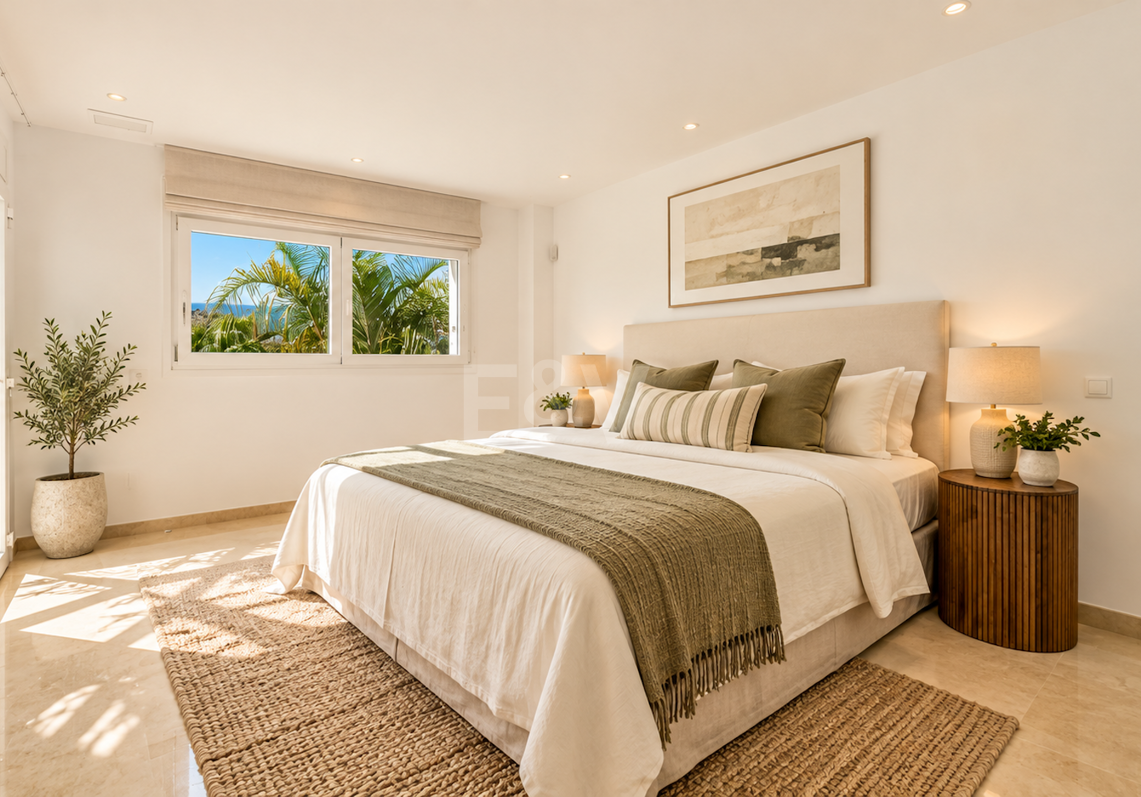 Villa contemporánea con vistas panorámicas al mar y a la montaña en El Rosario, Marbella Este