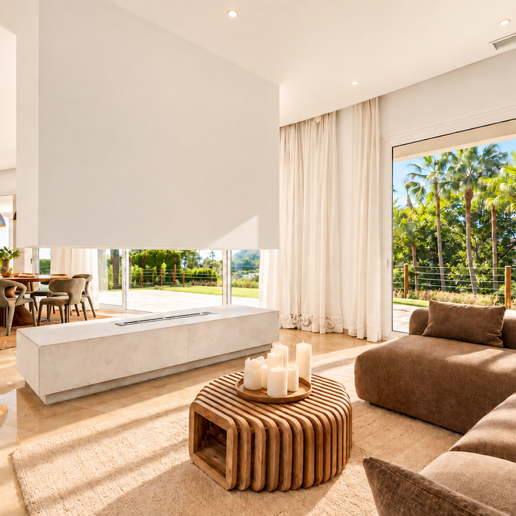 Villa contemporánea con vistas panorámicas al mar y a la montaña en El Rosario, Marbella Este
