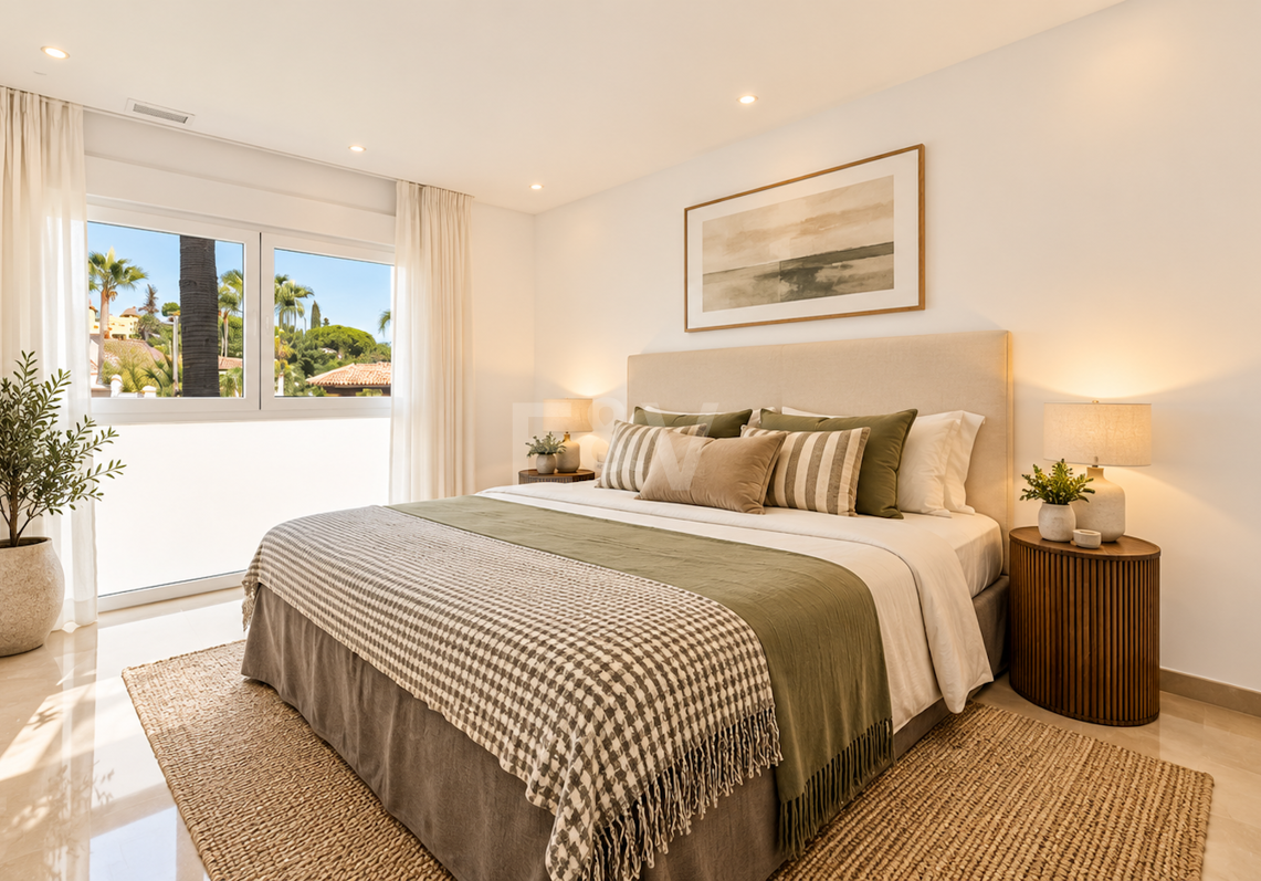 Villa contemporánea con vistas panorámicas al mar y a la montaña en El Rosario, Marbella Este