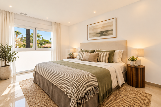 Villa contemporánea con vistas panorámicas al mar y a la montaña en El Rosario, Marbella Este