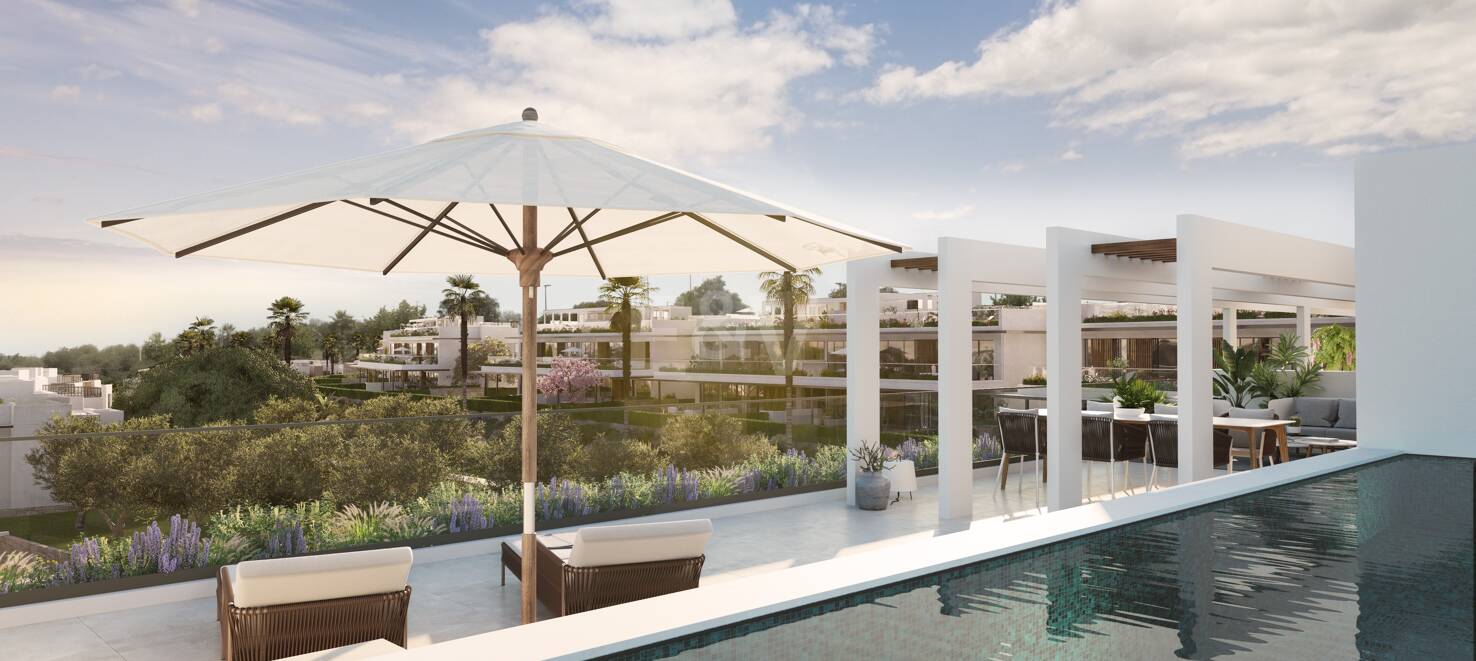 Nouveau Penthouse 3 chambres avec piscine privée et vue unique sur le golf à Santa Clara