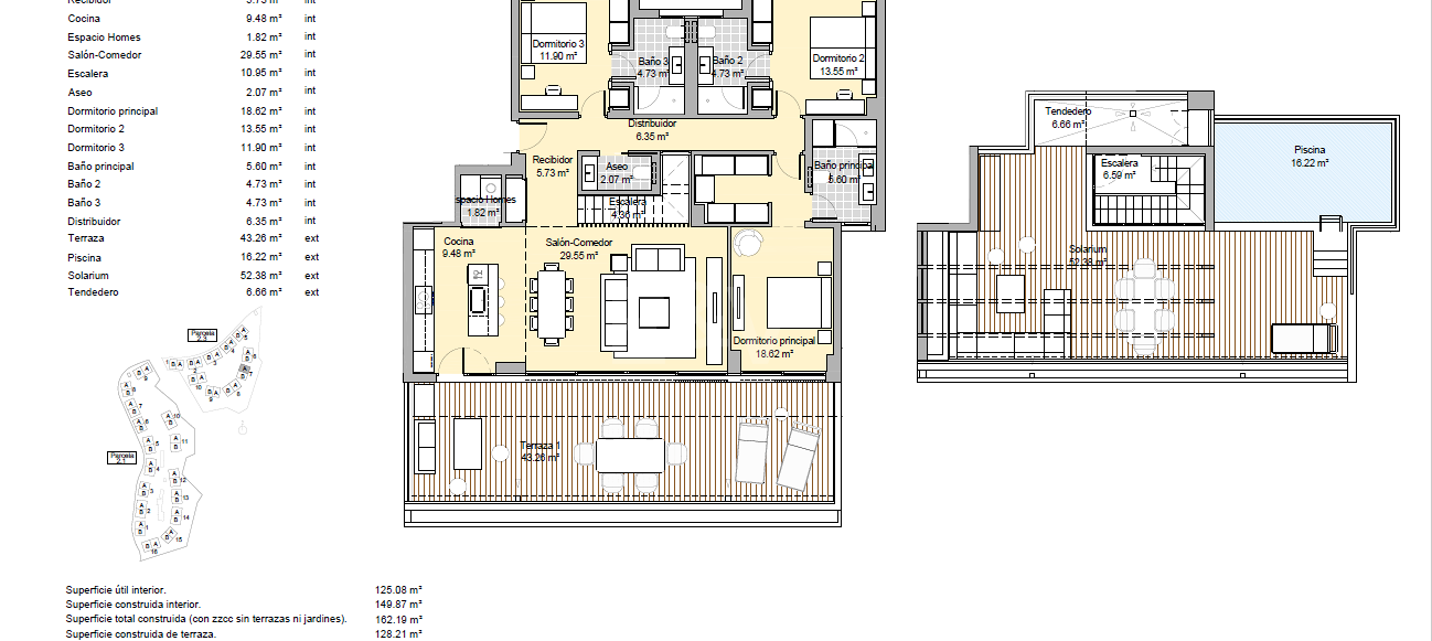 Nouveau Penthouse 3 chambres avec piscine privée et vue unique sur le golf à Santa Clara