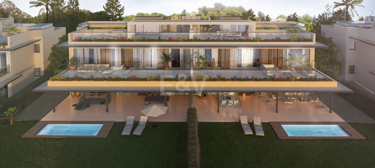 Nouveau Penthouse 3 chambres avec piscine privée et vue unique sur le golf à Santa Clara