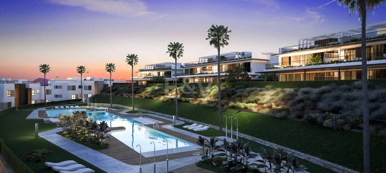 Nouveau Penthouse 3 chambres avec piscine privée et vue unique sur le golf à Santa Clara