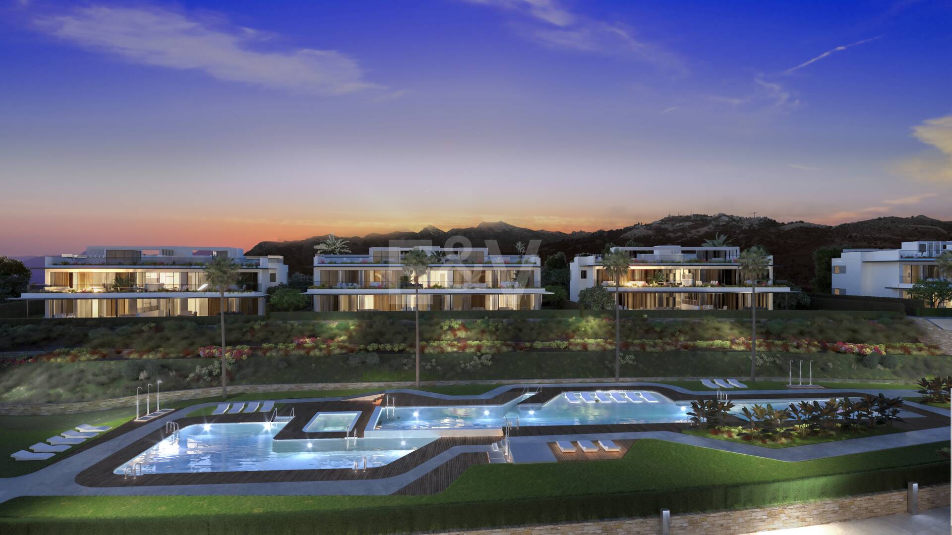 Brand New 3-Bedroom Penthouse med privat pool och unik golfvisning i Santa Clara