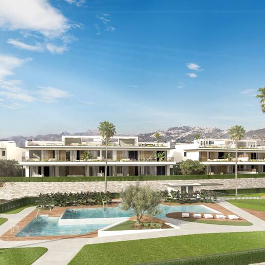 Nouveau Penthouse 3 chambres avec piscine privée et vue unique sur le golf à Santa Clara