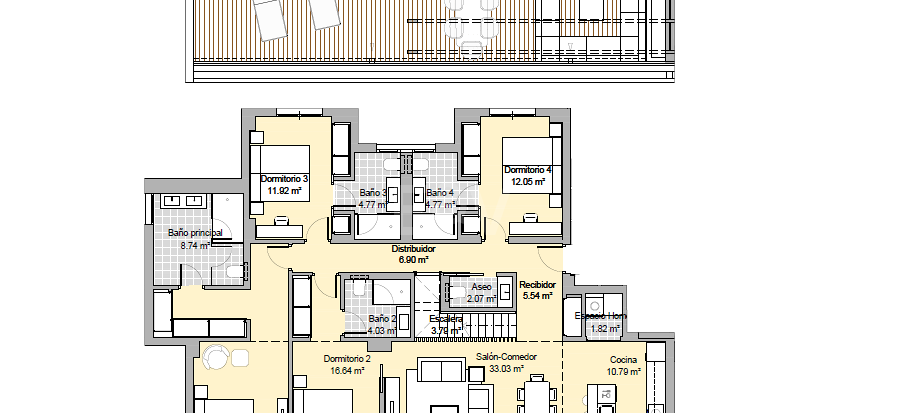 Ático a estrenar con piscina privada en complejo de golf en primera línea