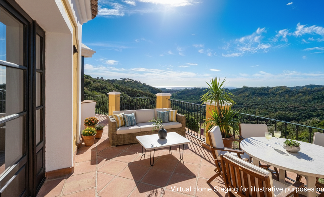 Encantadora casa adosada andaluza con impresionantes vistas al mar y la montaña