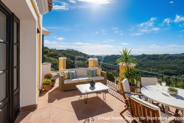 Charmig andalusisk radhus med havs- och bergs Vistas