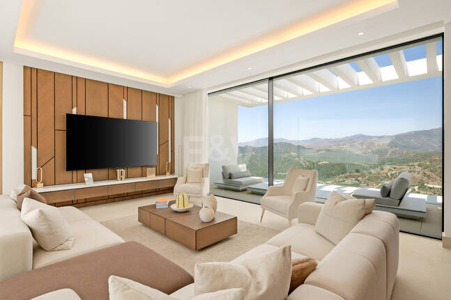 Architectural Masterpiece with Spectacular Sea and Mountain Views