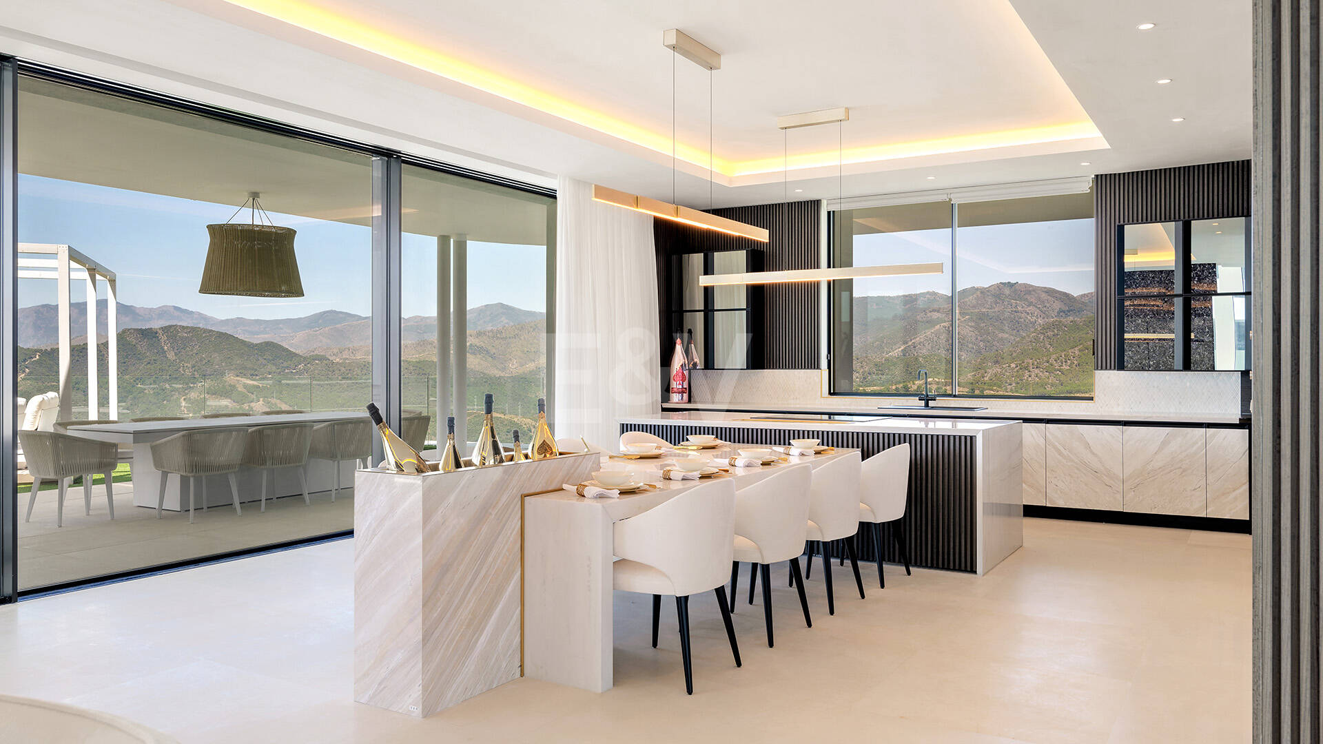 Architectural Masterpiece with Spectacular Sea and Mountain Views