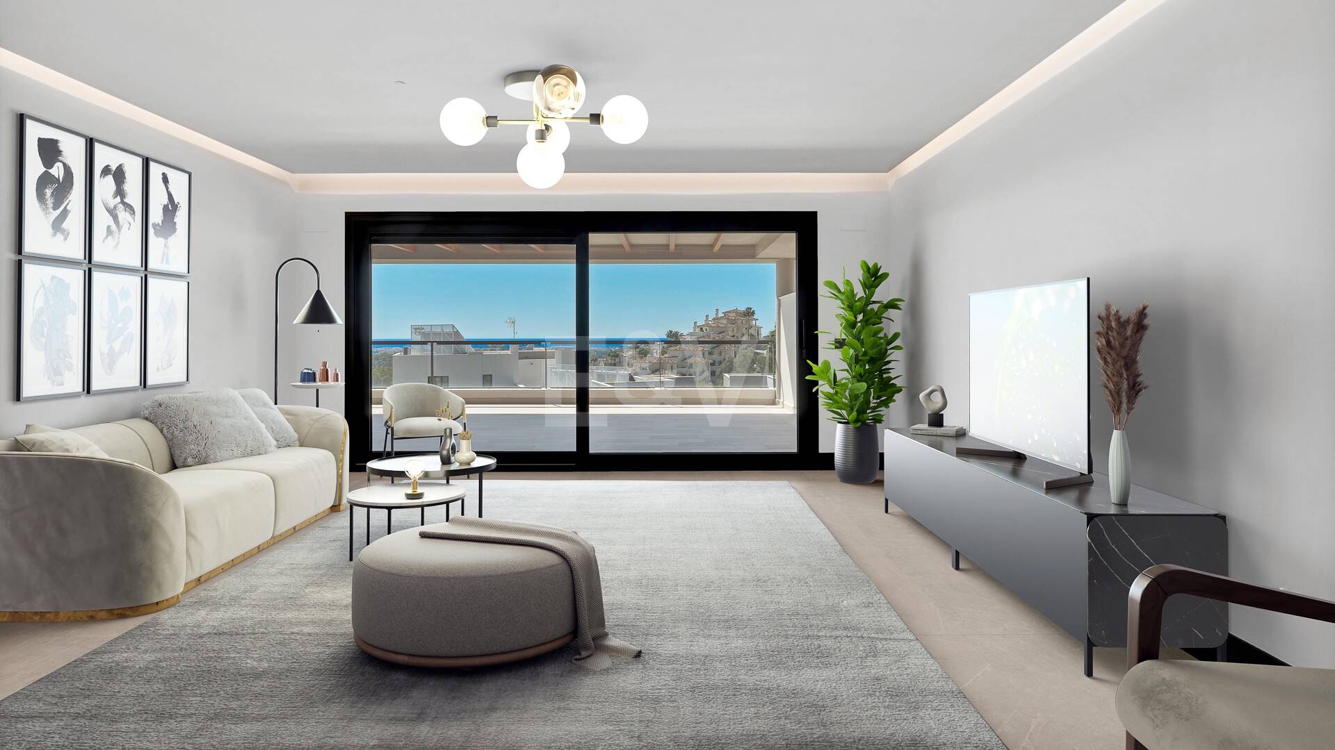 Luxury brand new apartment with open sea views