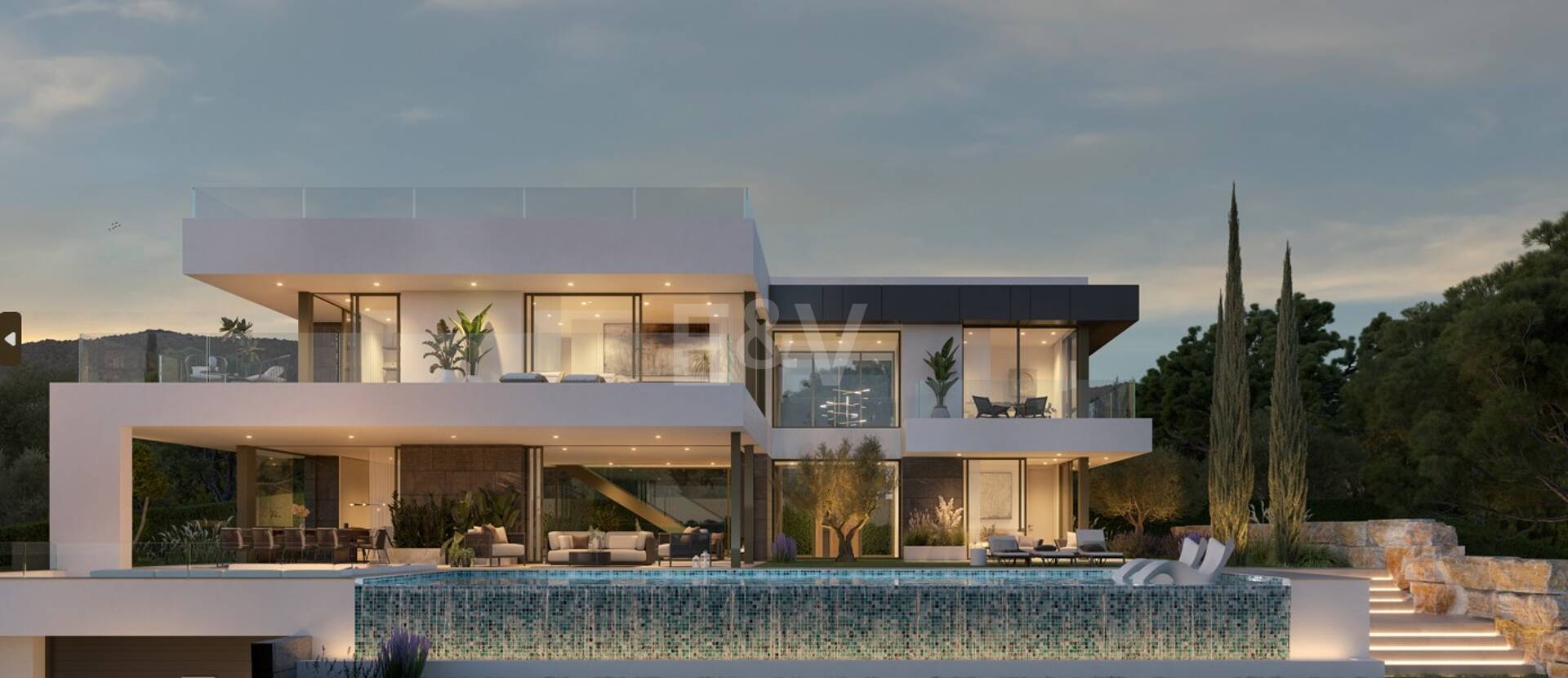 Villa de lujo a estrenar en construcción con vistas impresionantes