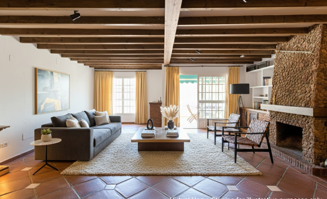Casa adosada andaluza en el centro de Benahavís con vistas a la montaña y atractivo para inversión