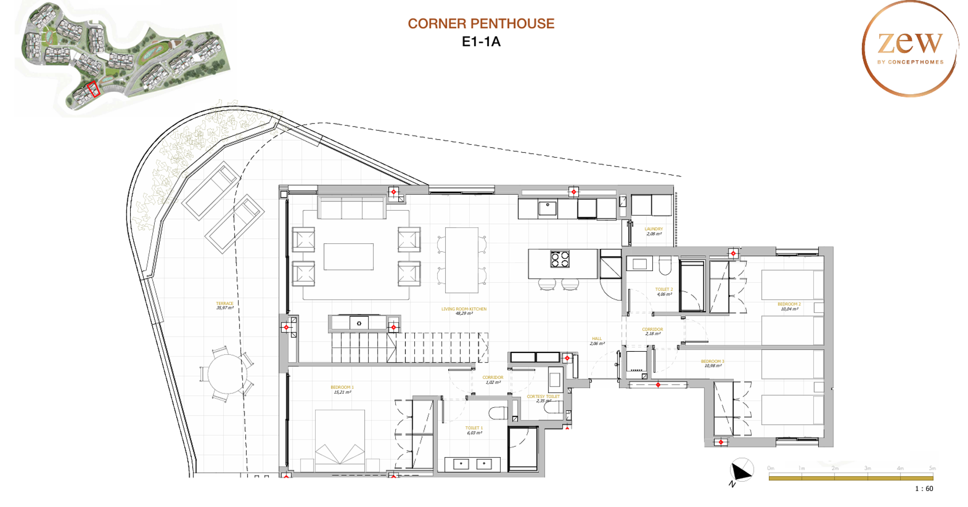 Spacious Duplex Penthouse in Gated Community with 5-star Resort Amenities