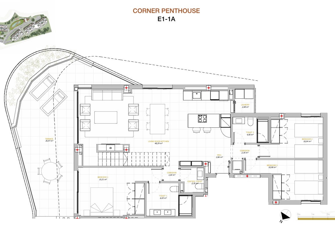 Spacious Duplex Penthouse in Gated Community with 5-star Resort Amenities