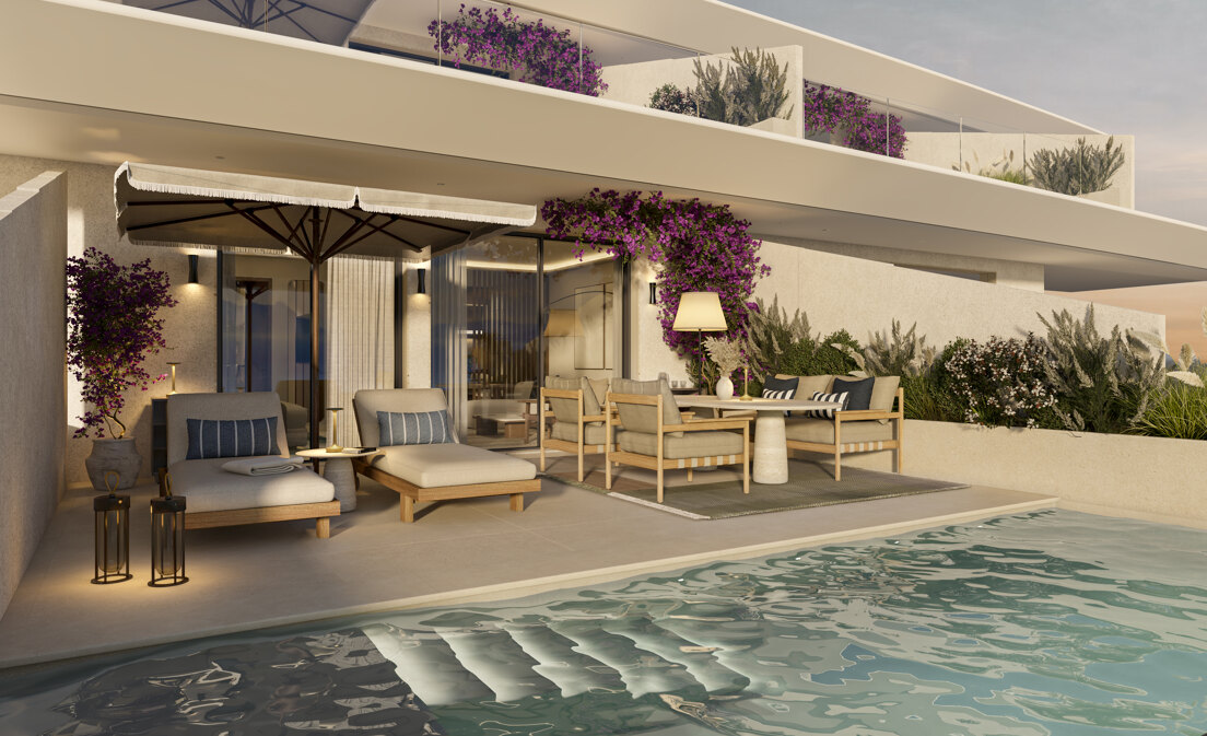 Exklusives Ein-Zimmer-Aqua-Apartment in Benahavís mit Fünf-Sterne-Service von Destination by Hyatt