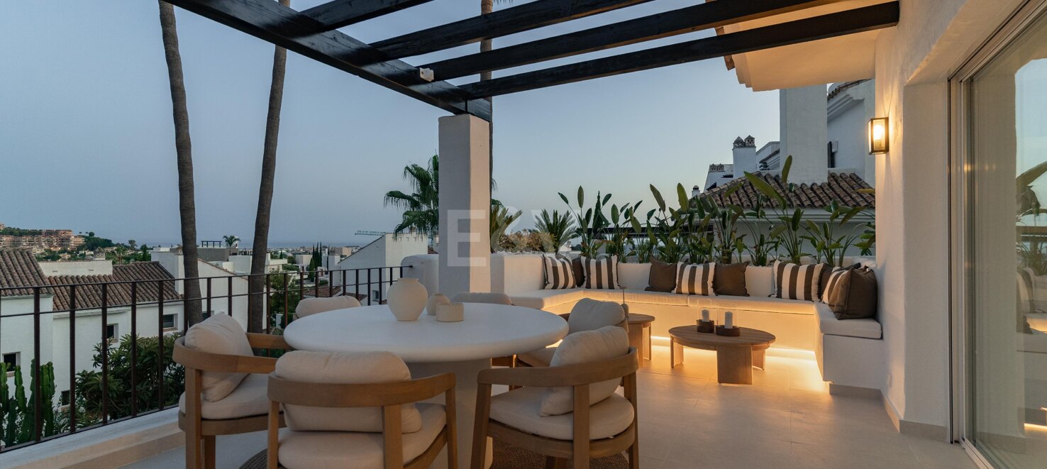 Eck-Duplex-Penthouse in geschlossener Wohnanlage mit privatem Tauchbecken & Meerblick