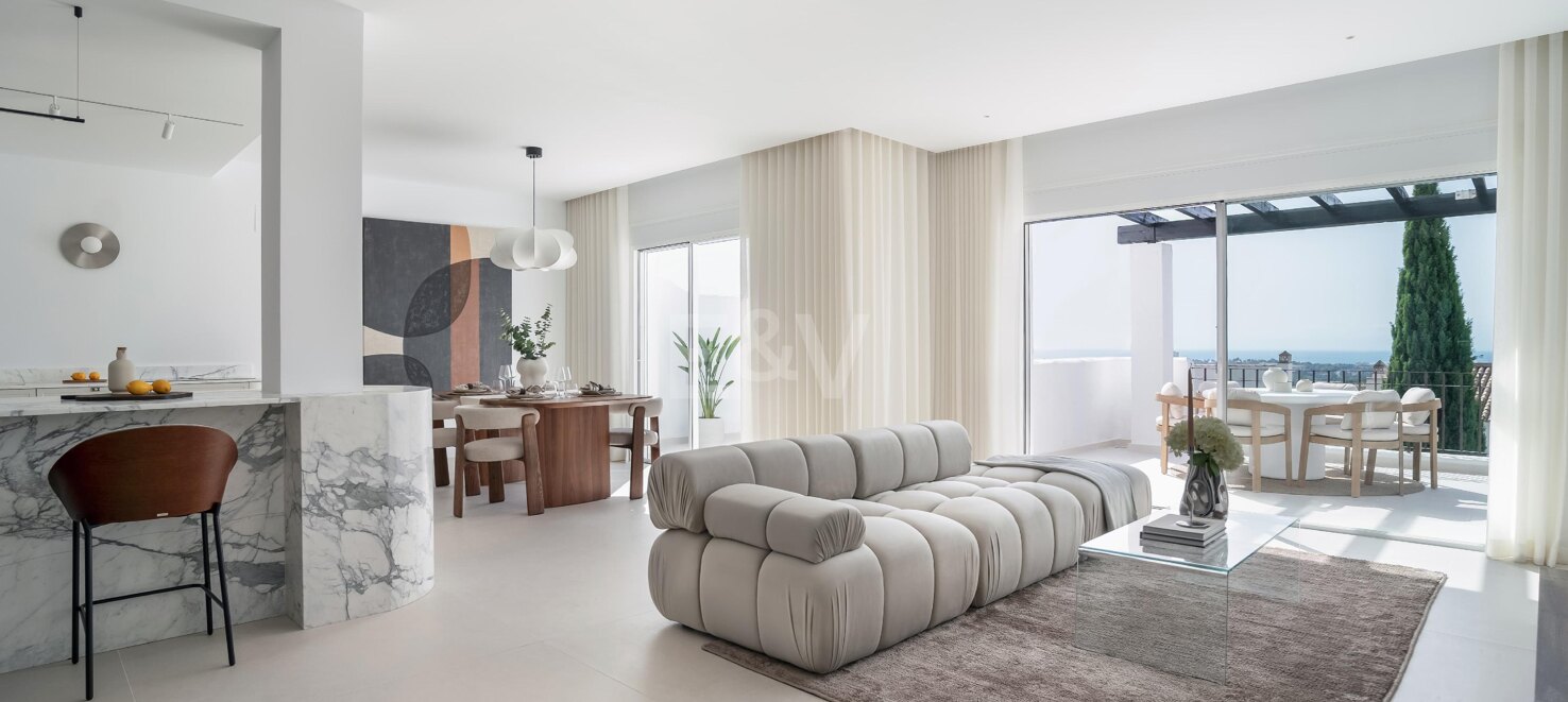 Eck-Duplex-Penthouse in geschlossener Wohnanlage mit privatem Tauchbecken & Meerblick