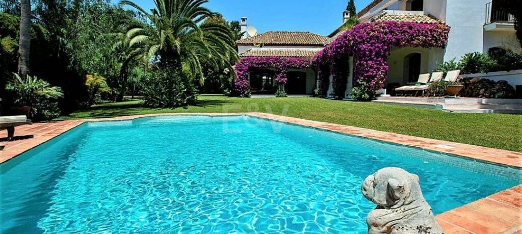 Magnificent Andalusian-style villa available for long-term rental in a gated community with 24-hour security.