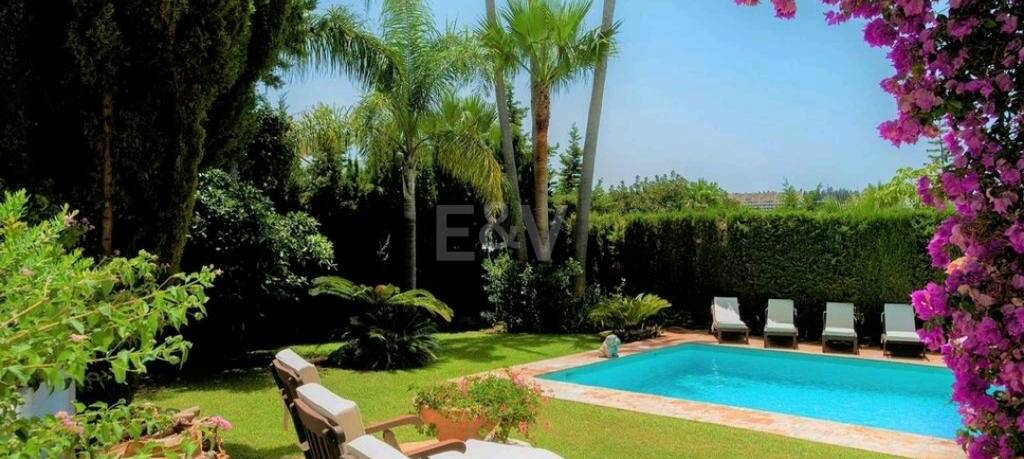 Magnificent Andalusian-style villa available for long-term rental in a gated community with 24-hour security.