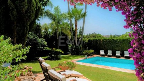 Magnificent Andalusian-style villa available for long-term rental in a gated community with 24-hour security.