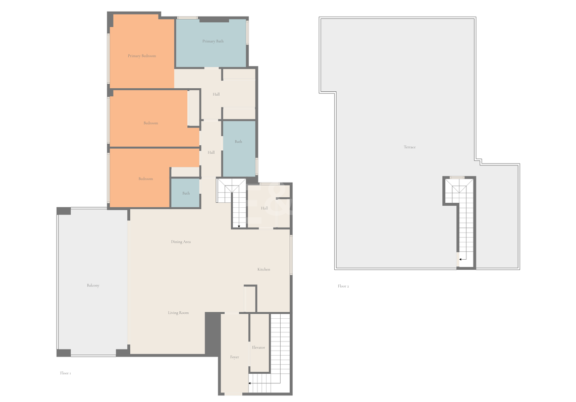Penthouse avec Mer & Montagne Vues dans la communauté 5 étoiles