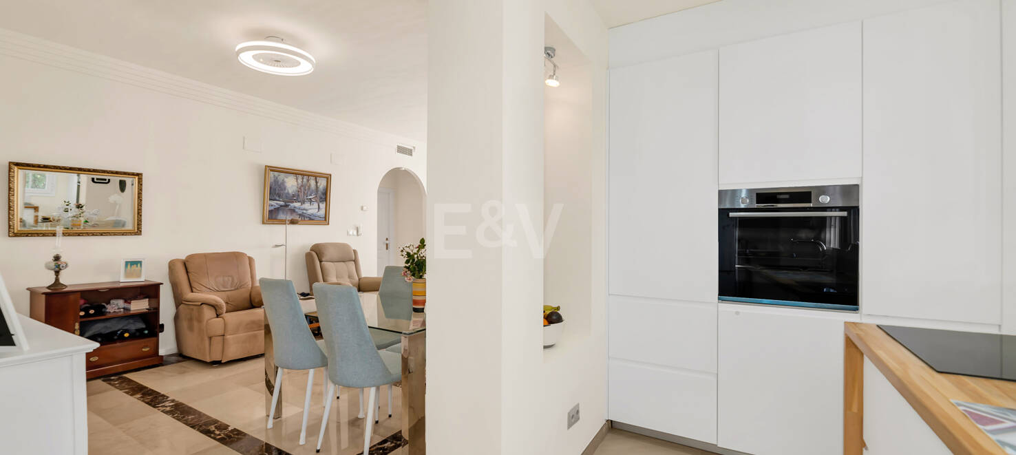 Renovated apartment with large corner terrace
